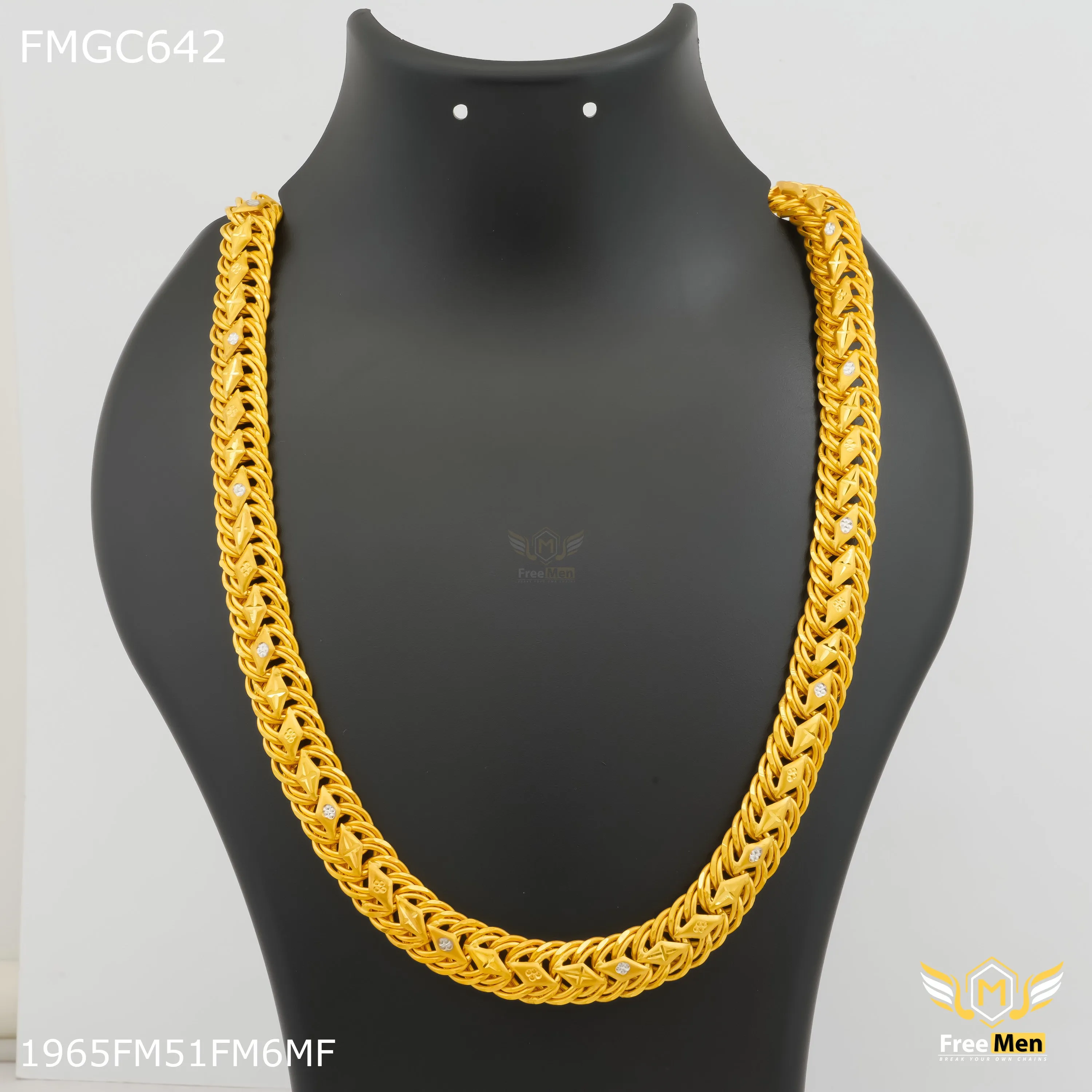 Freemen Dimond Cut Gold Plated Chain for Man - FMGC642