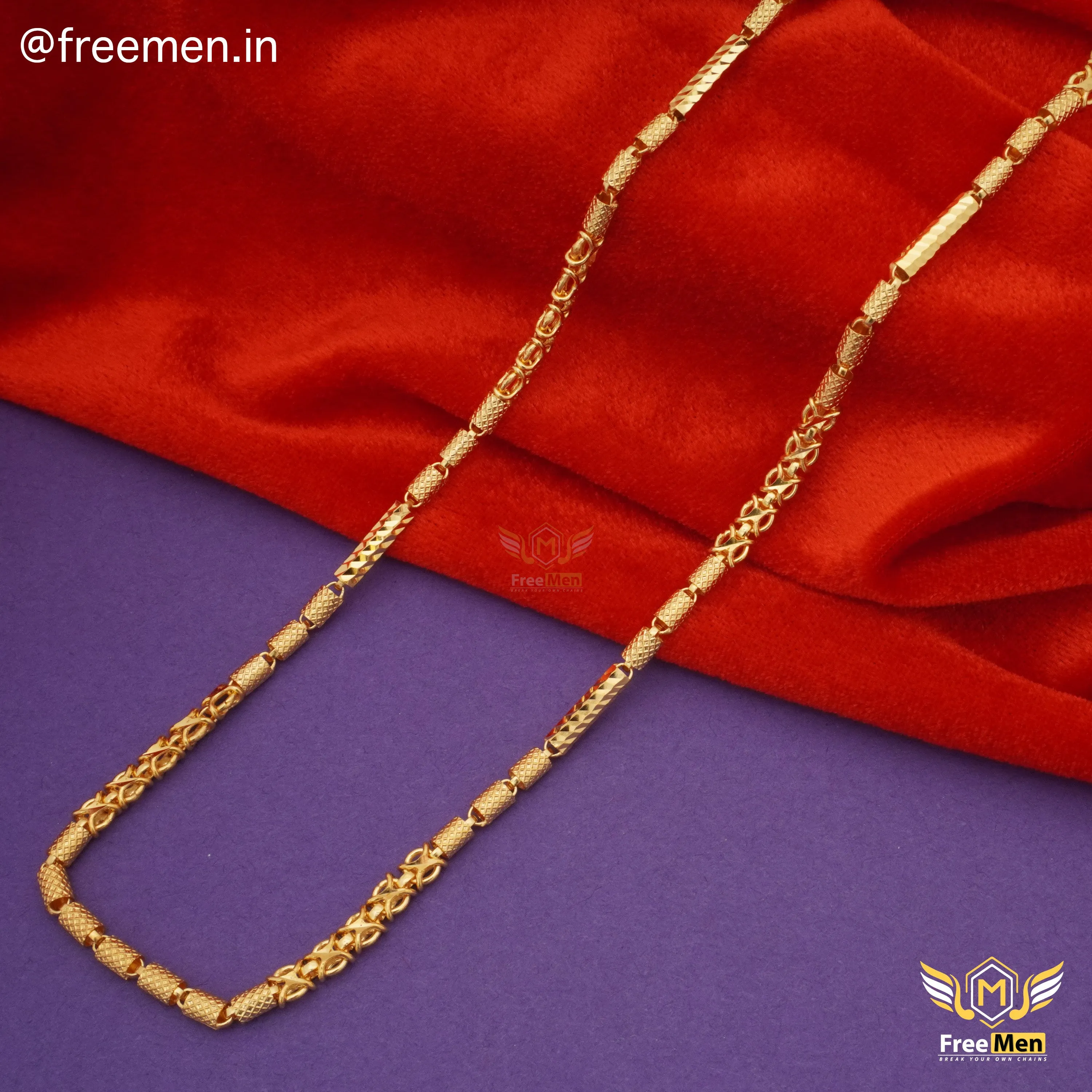 Freemen Elegant 7 Pipe Chain Gold Plated- FMGC18