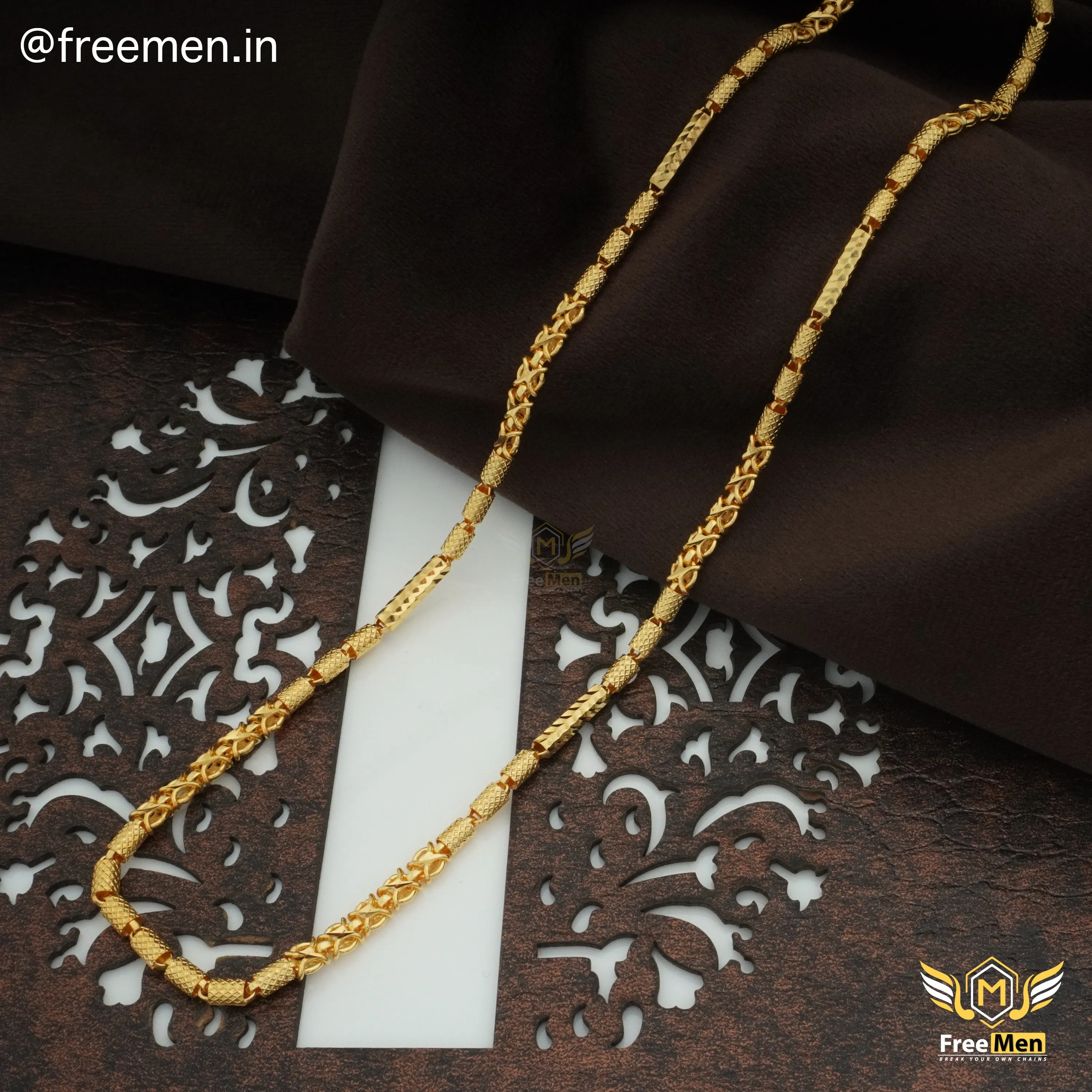 Freemen Elegant 7 Pipe Chain Gold Plated- FMGC18