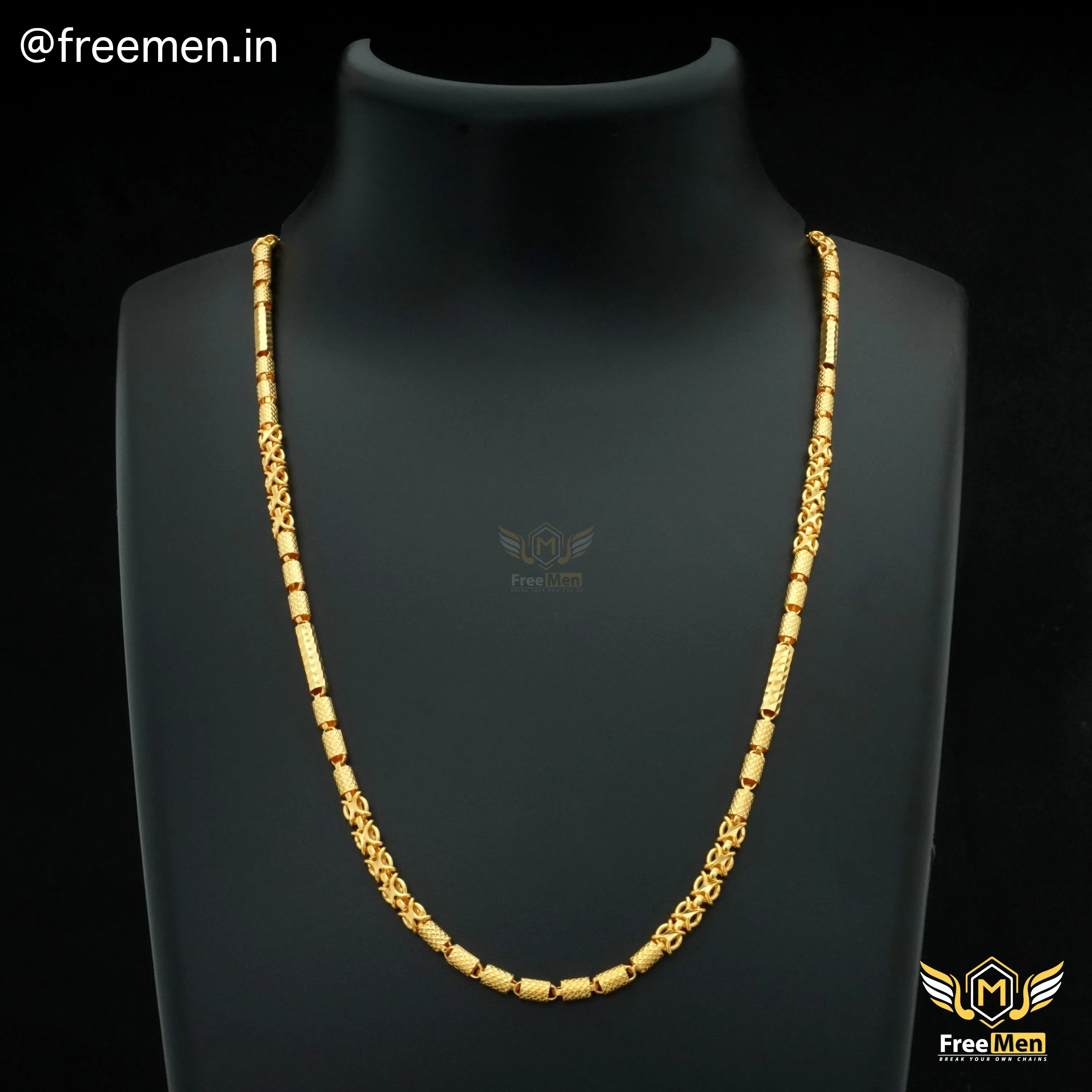 Freemen Elegant 7 Pipe Chain Gold Plated- FMGC18