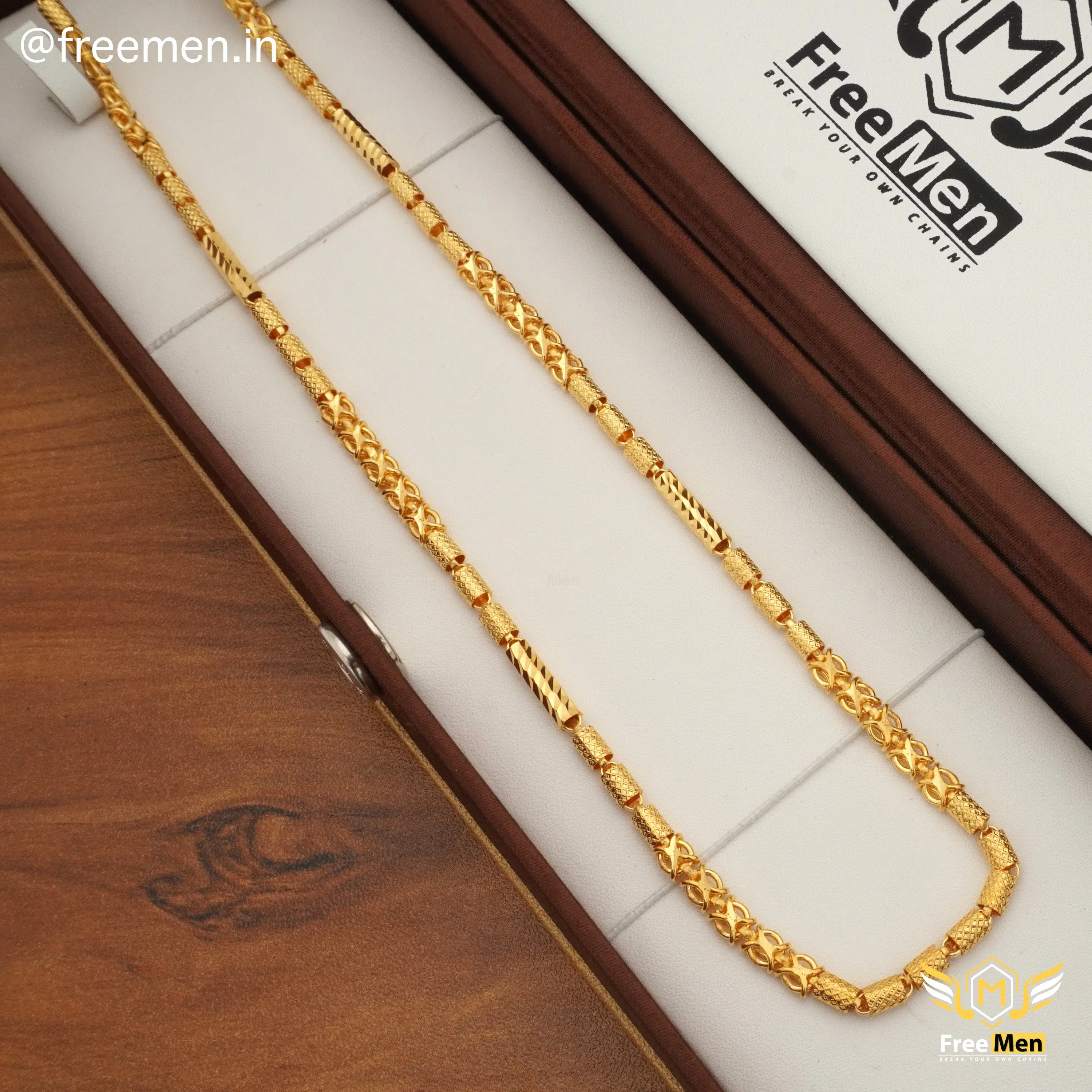 Freemen Elegant 7 Pipe Chain Gold Plated- FMGC18