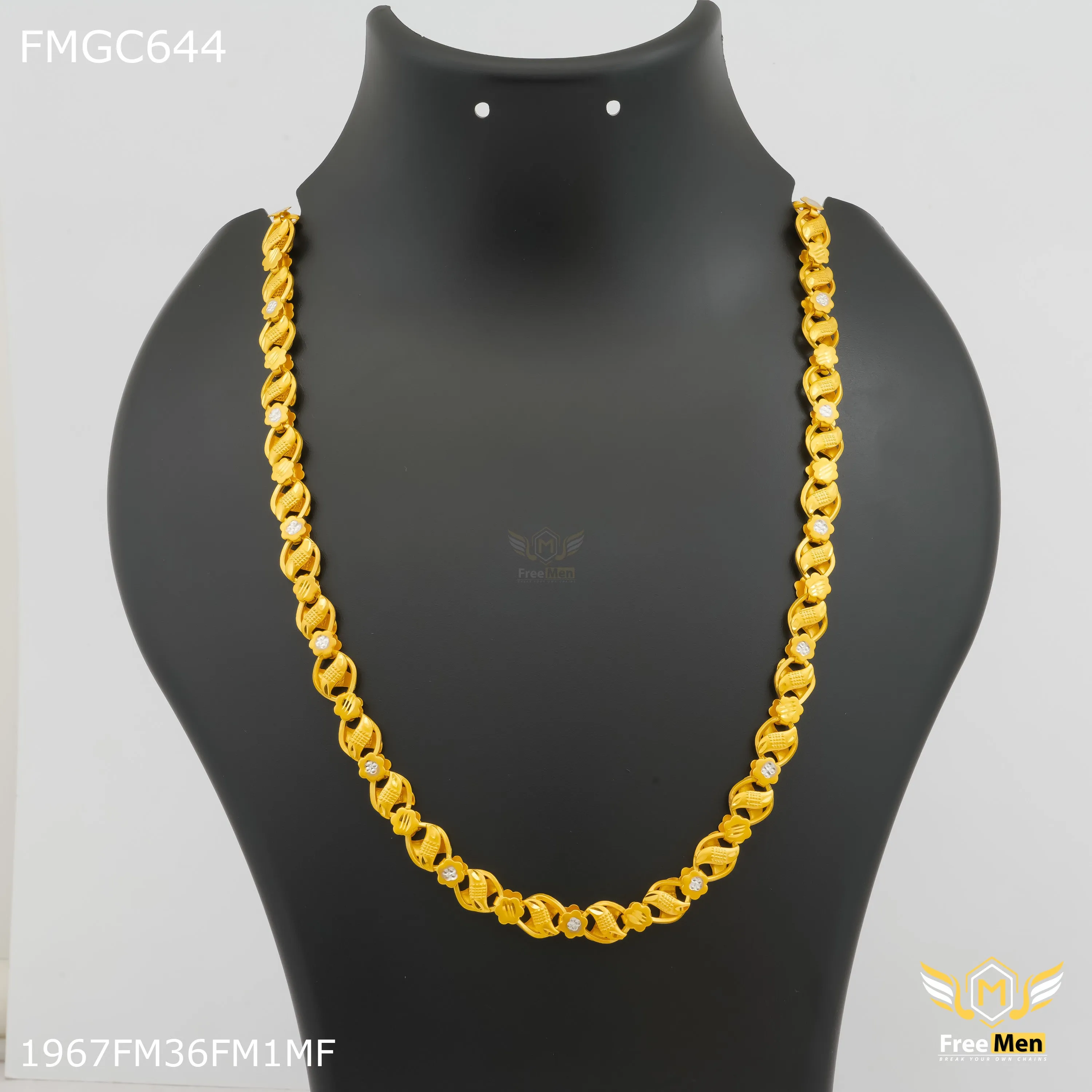 Freemen Flower Gold Plated Chain for Man - FMGC644