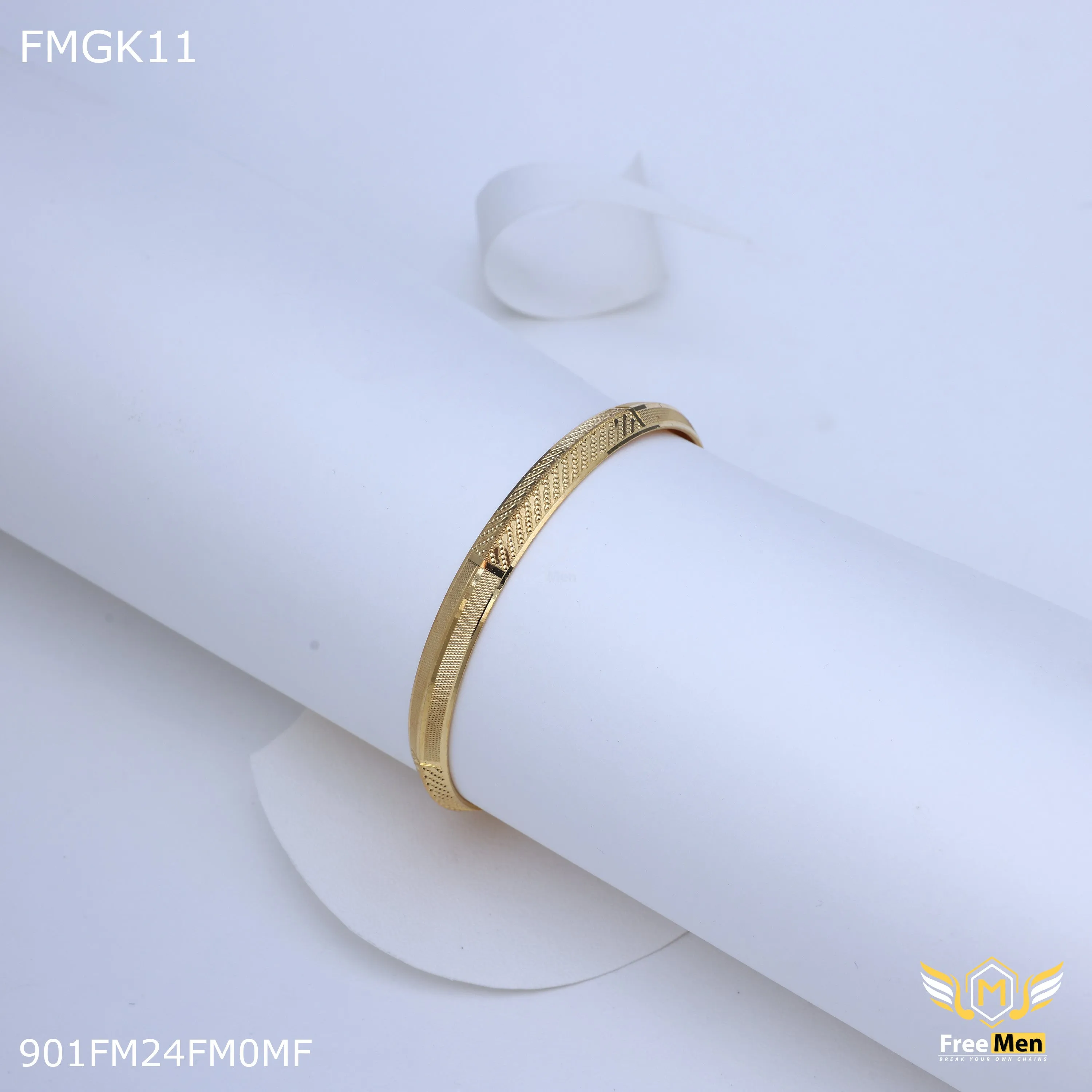 Freemen Gold plated Arrow design gold Kada  - FMGK11