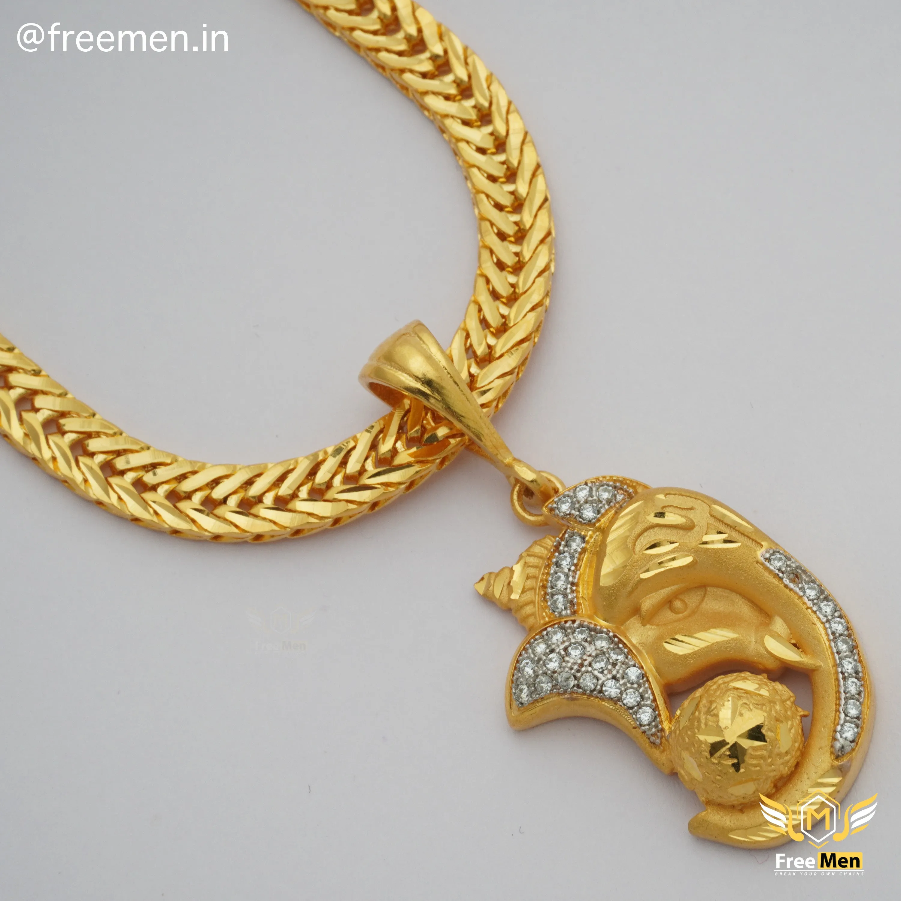 Freemen Gold Plated Chain With Ganpati  Pendant - FM202