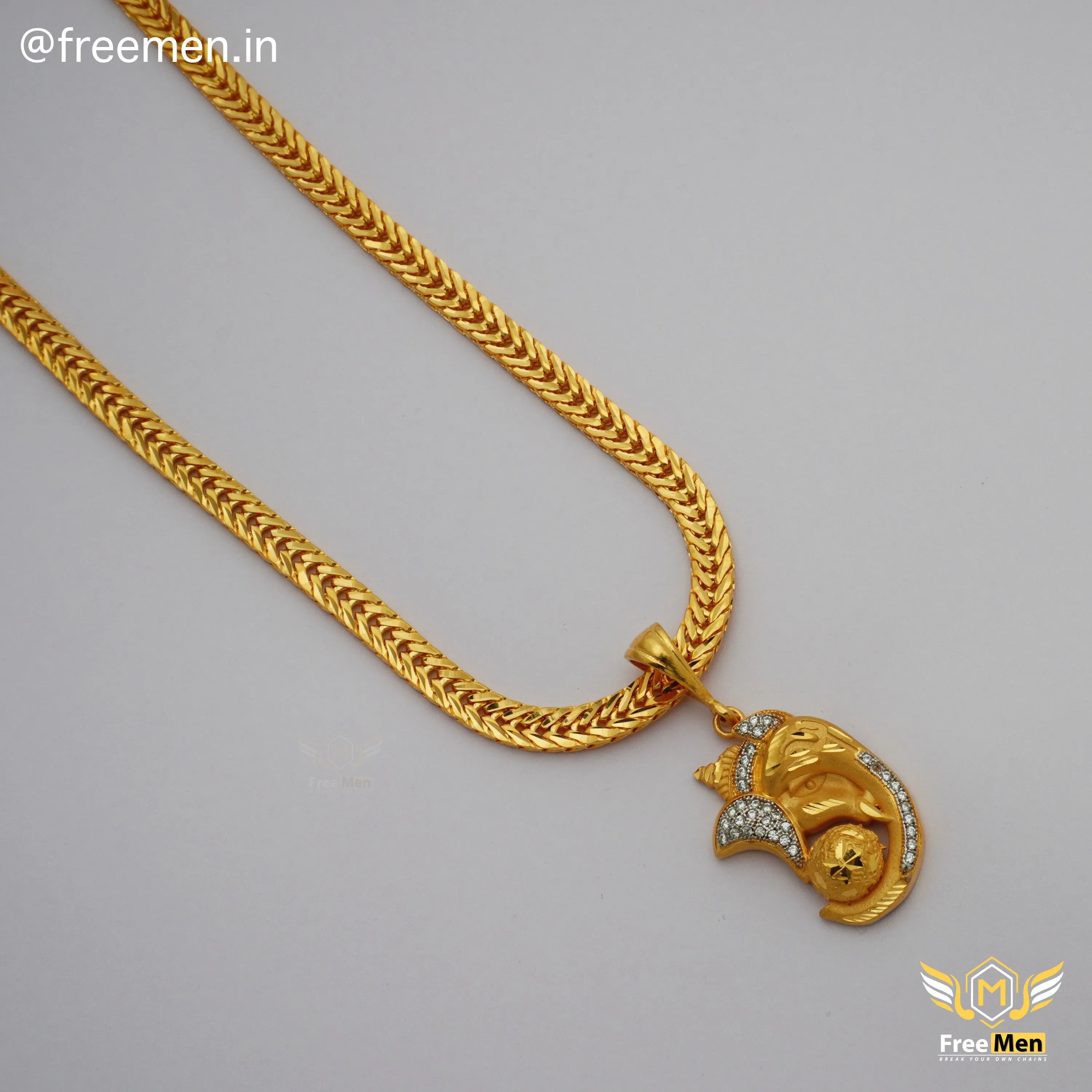 Freemen Gold Plated Chain With Ganpati  Pendant - FM202