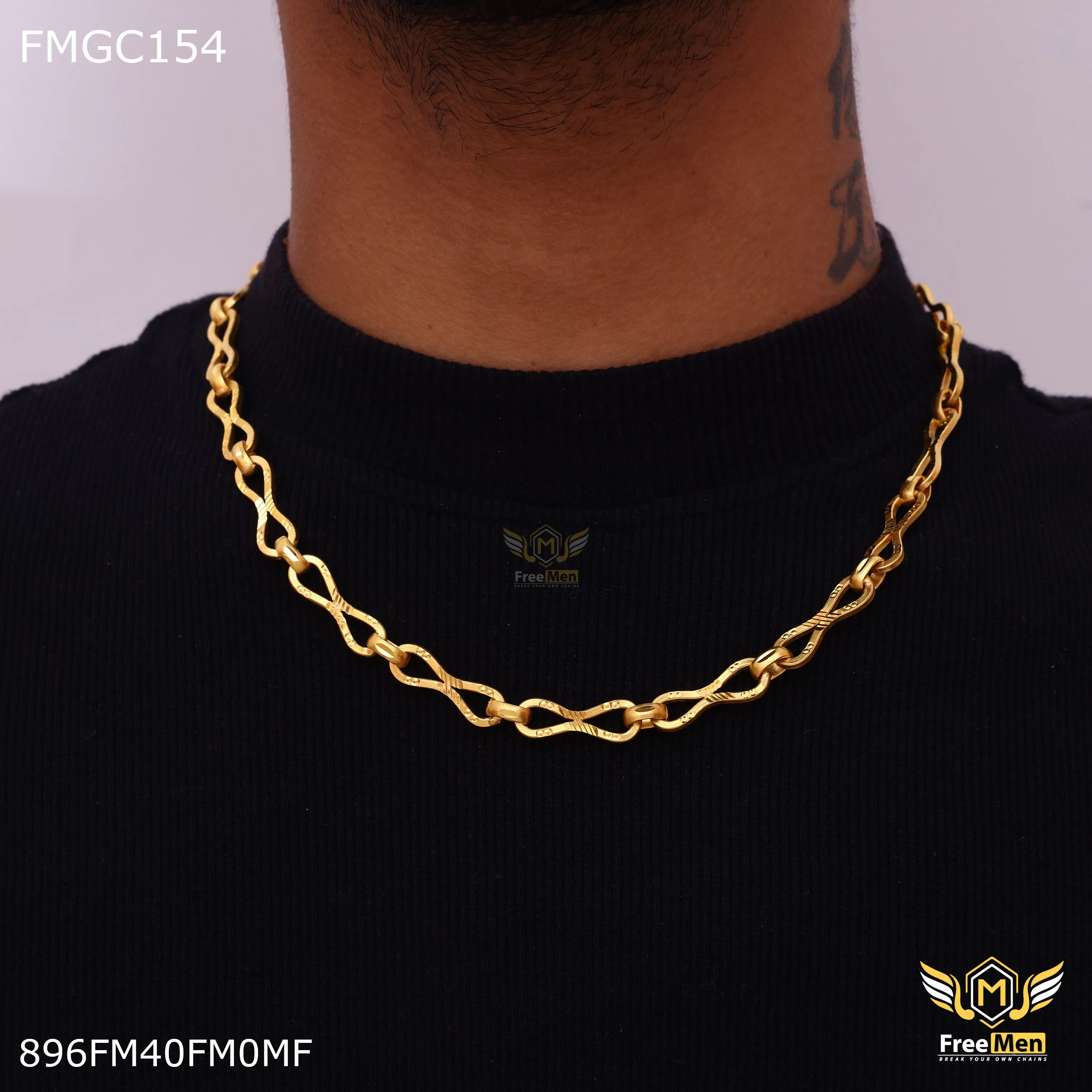 Freemen Gold Plated Infinite Chain for Men - FMGC154