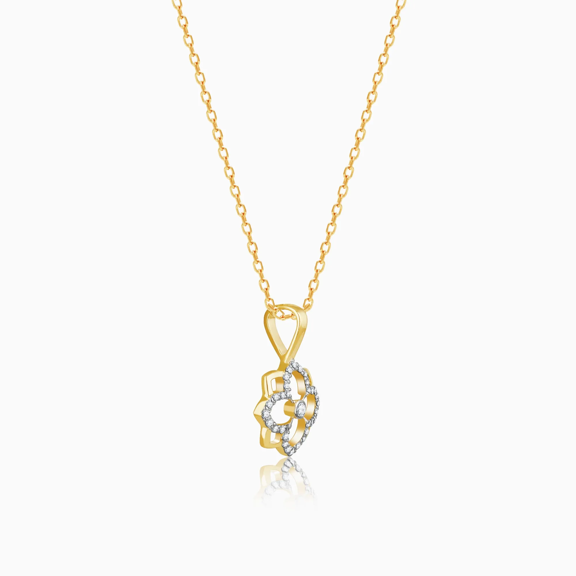 Gold Gracious Flower Diamond Pendant