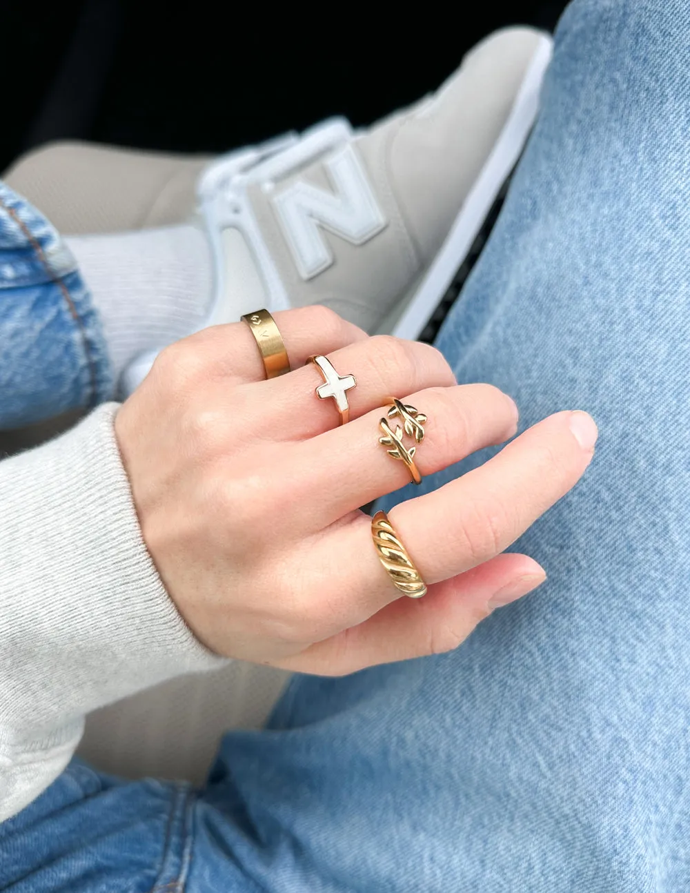 Gold Olive Branch Ring