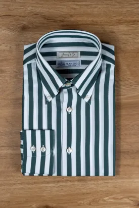 Green Stripe Cotton Shirt MGC1448