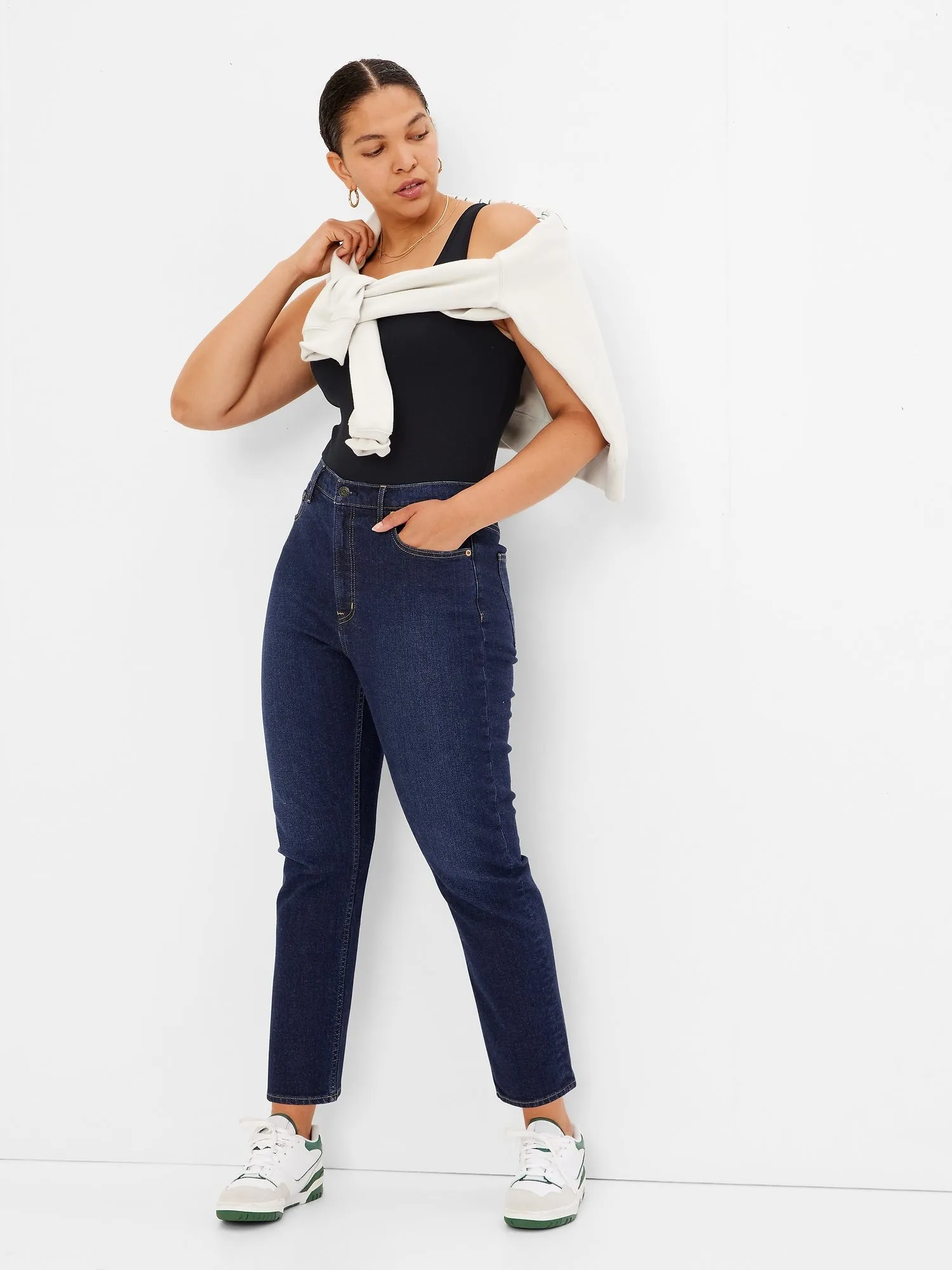 High Rise Vintage Slim Jeans with Washwell