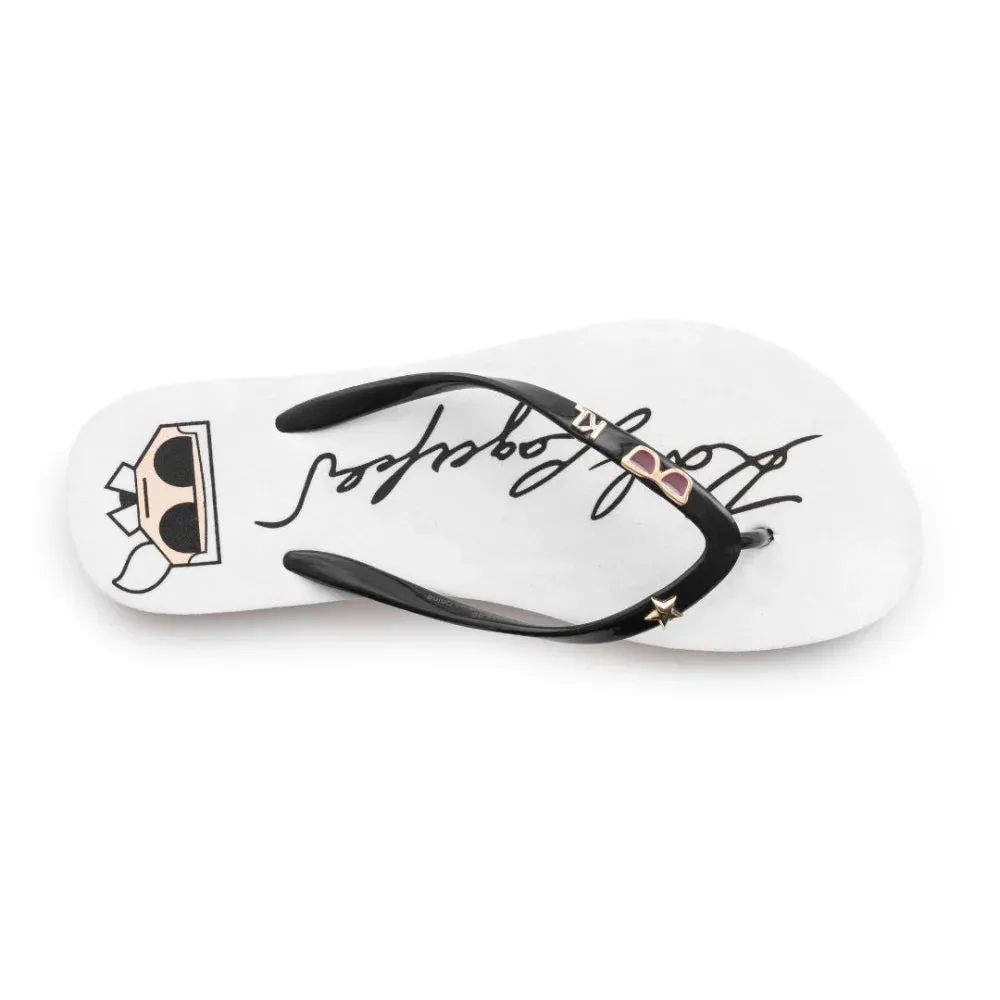 Karl Lagerfeld Paris Flip Flop Black & White Women