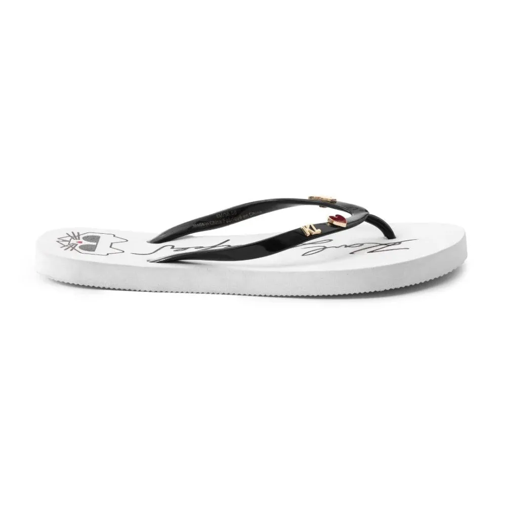 Karl Lagerfeld Paris Flip Flop Black & White Women