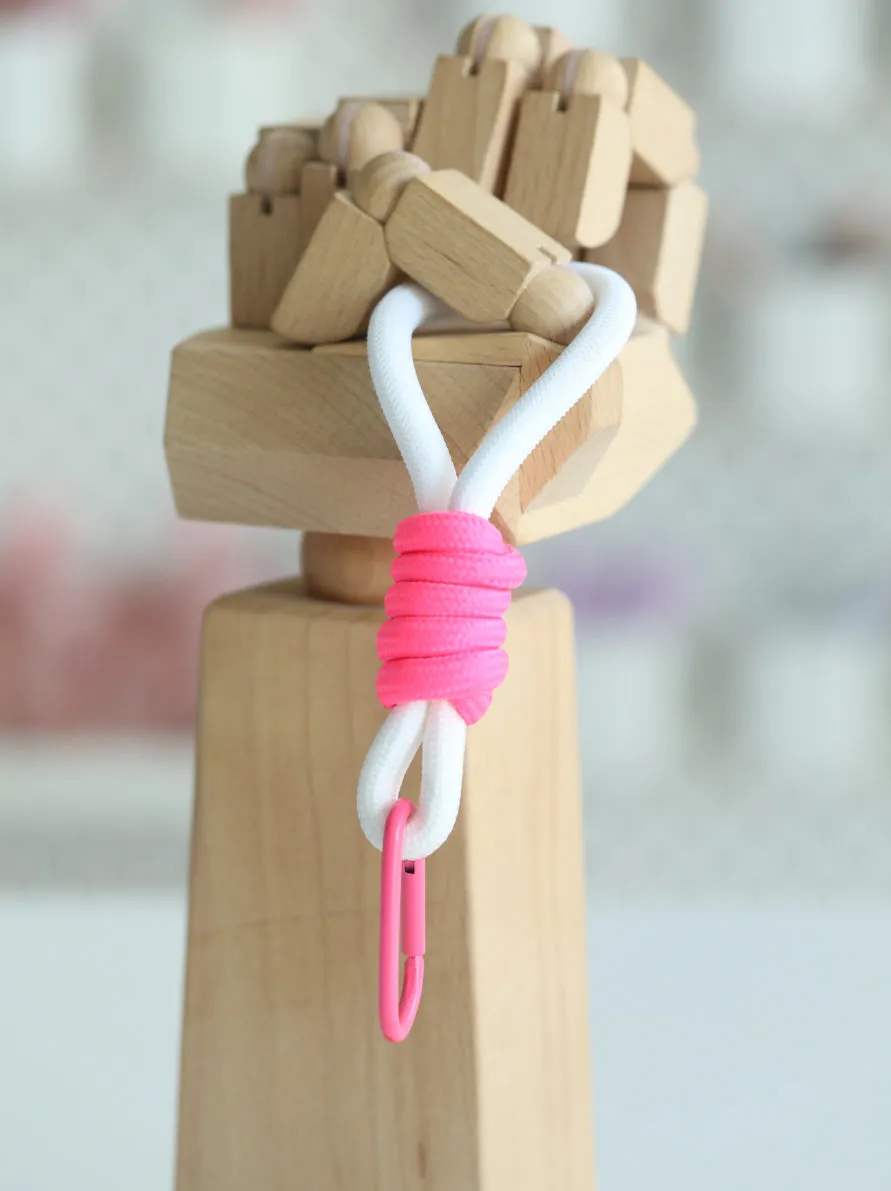 Keychain Accessory | Woven Rope with Carabiner Fluorescent Pendant Phone Strap