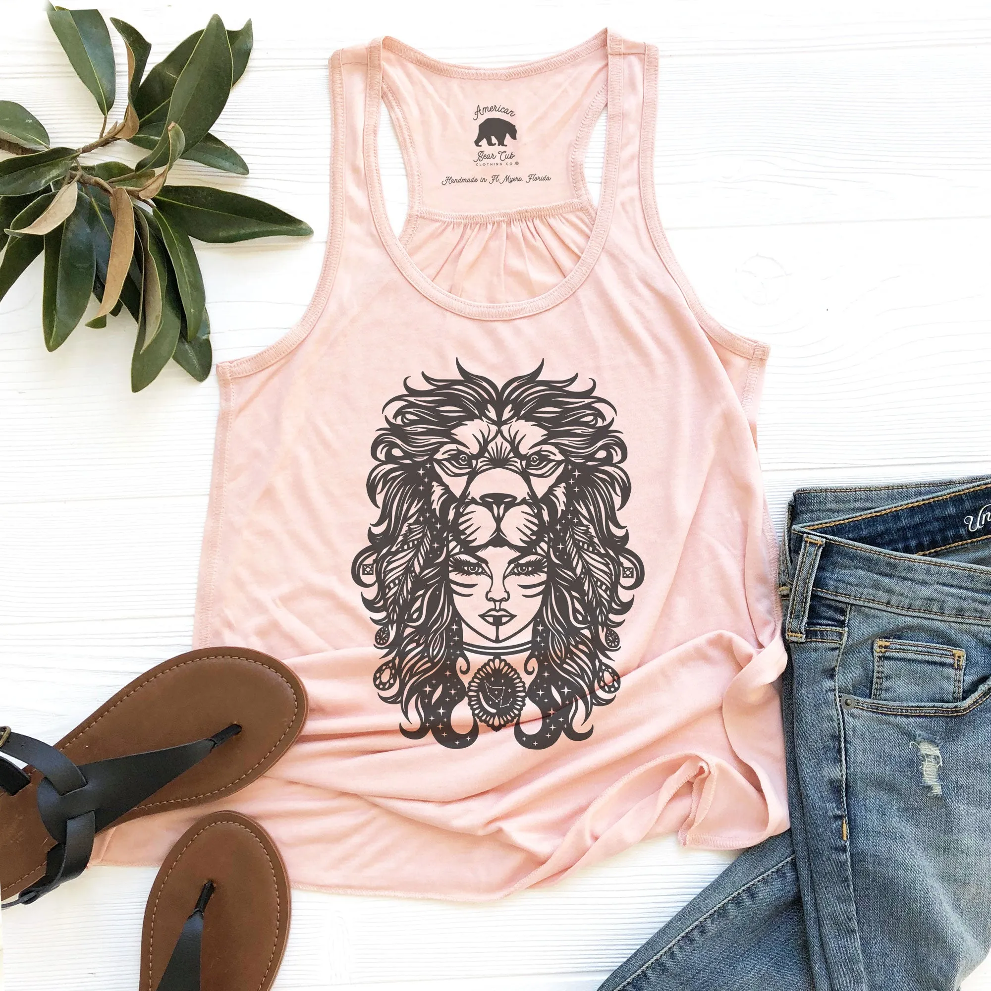 Leo Zodiac & Astrology flowy racerback tank tops