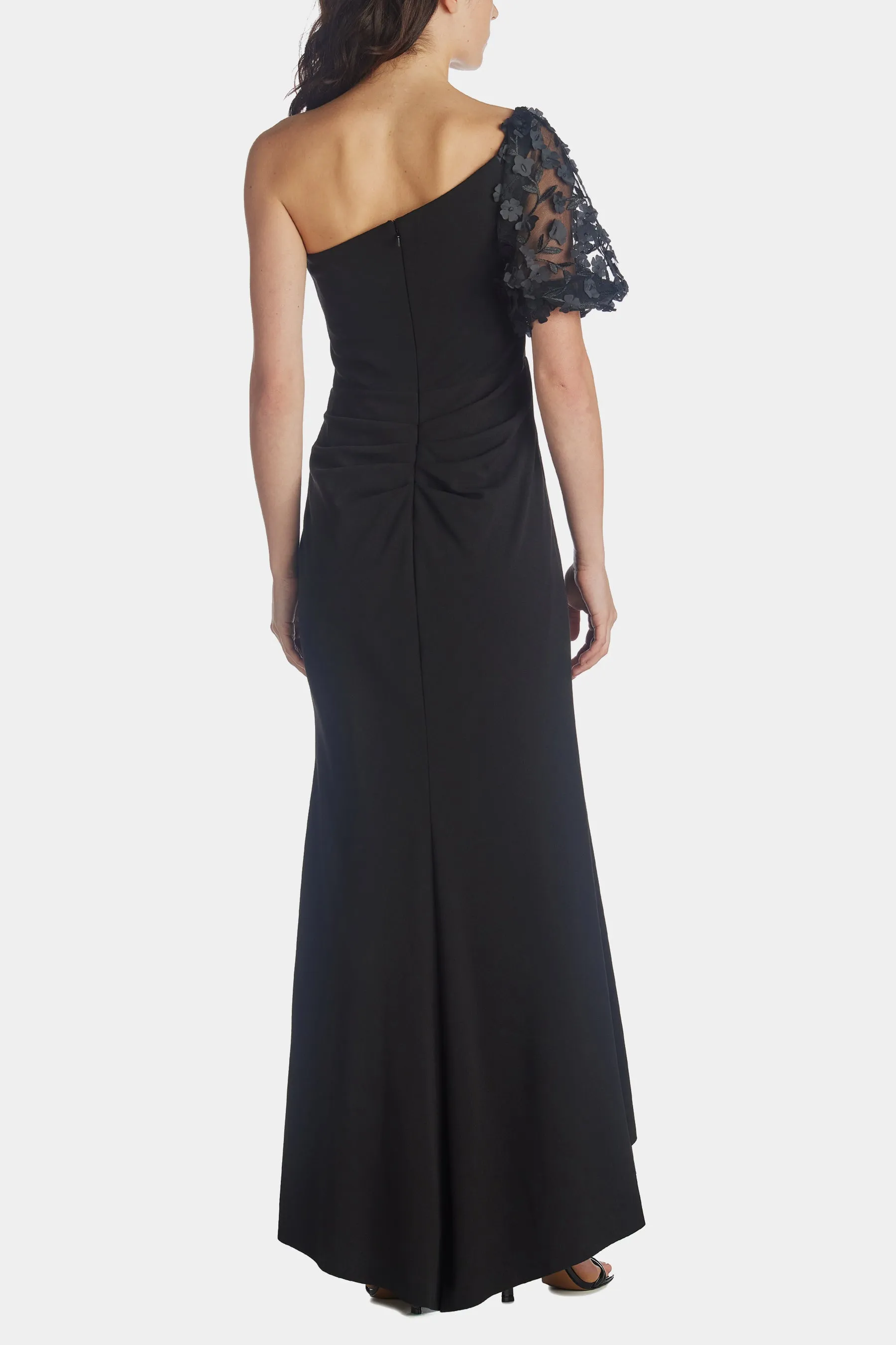 Long One Shoulder Scuba Crepe Dress