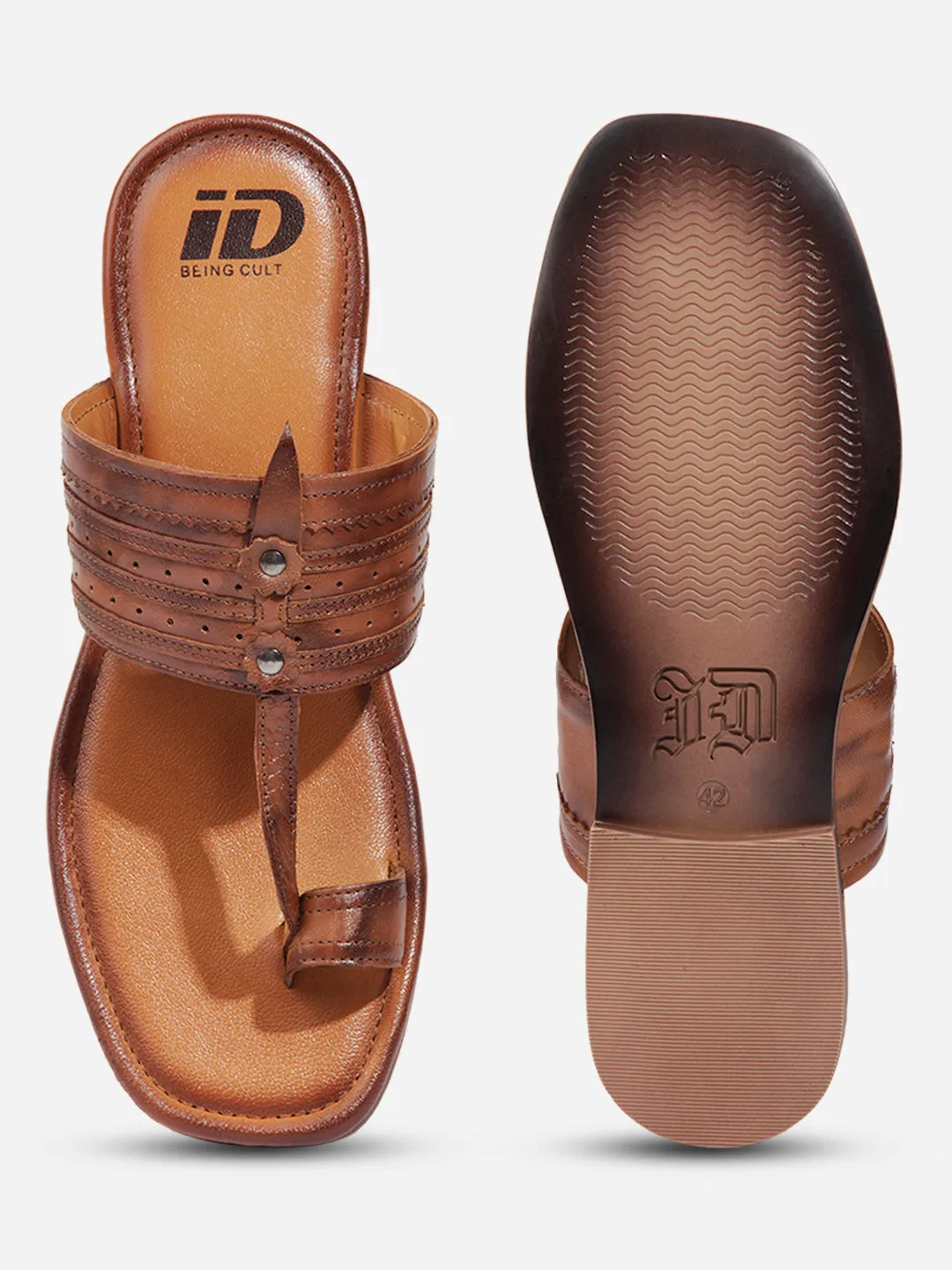 Men Tan Sandal / Slipper (ID4231)