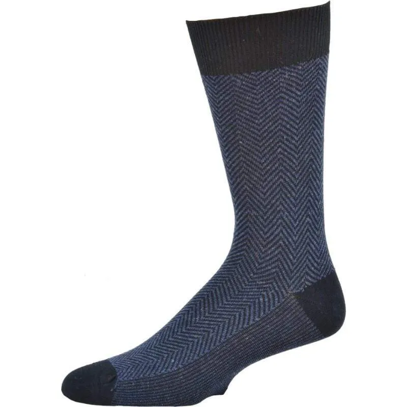 Men's Bamboo Herringbone Crew Socks