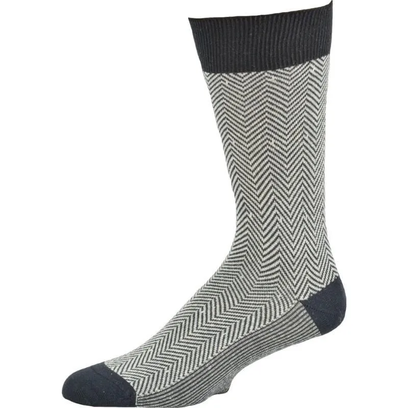 Men's Bamboo Herringbone Crew Socks