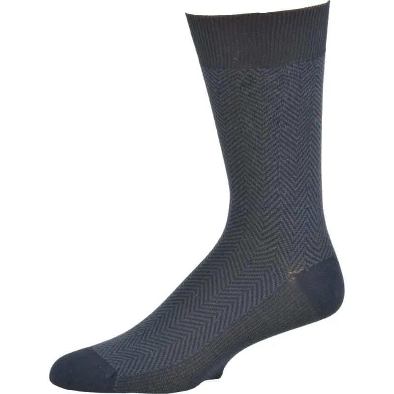 Men's Bamboo Herringbone Crew Socks