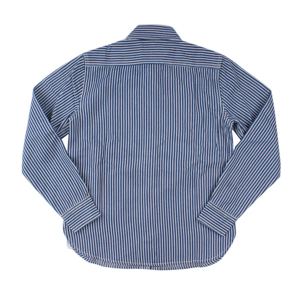 Men's casual vertical striped workwear long-sleeved shirt