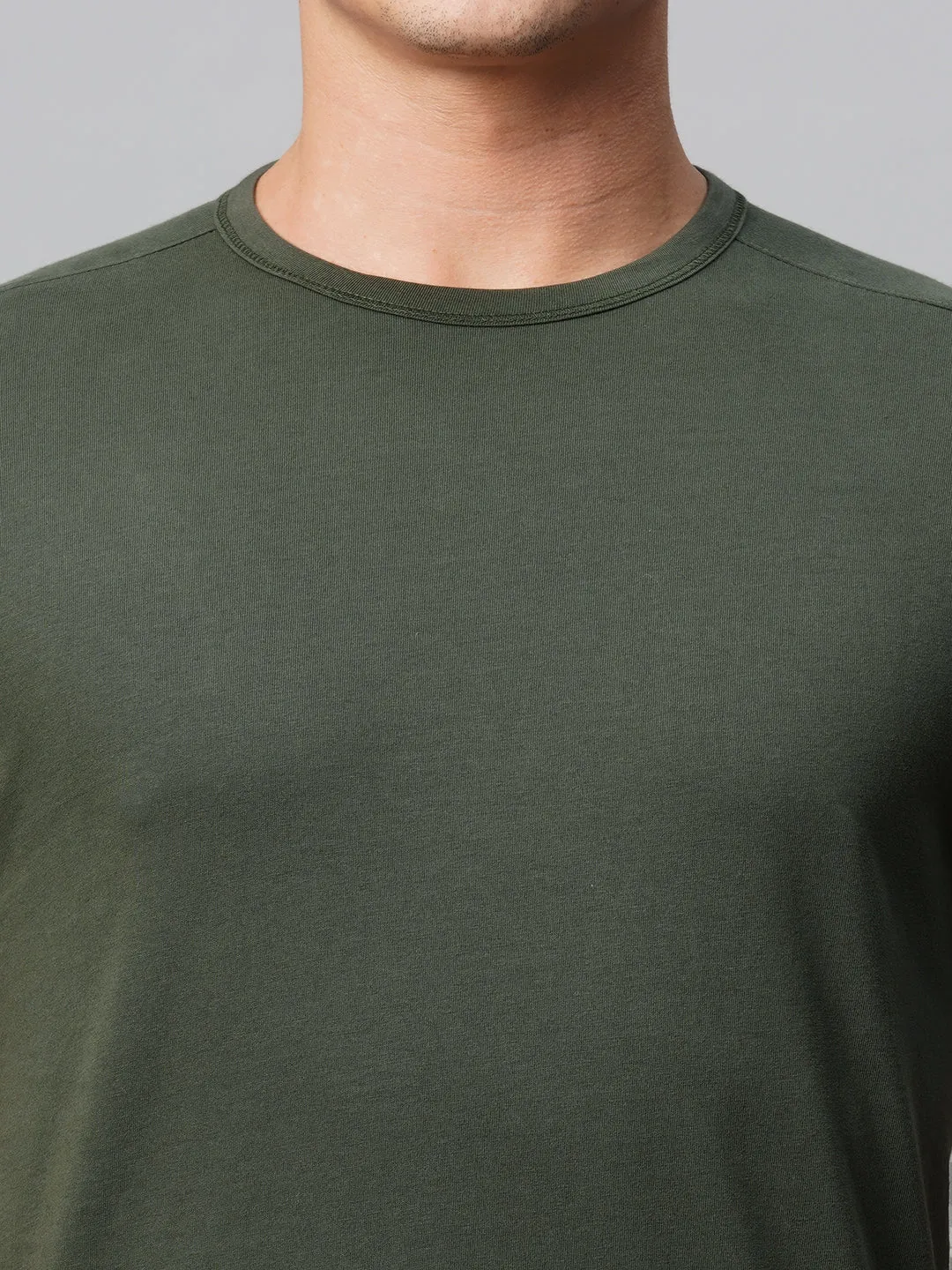 Men's Cotton Green Regular Fit Tshirt