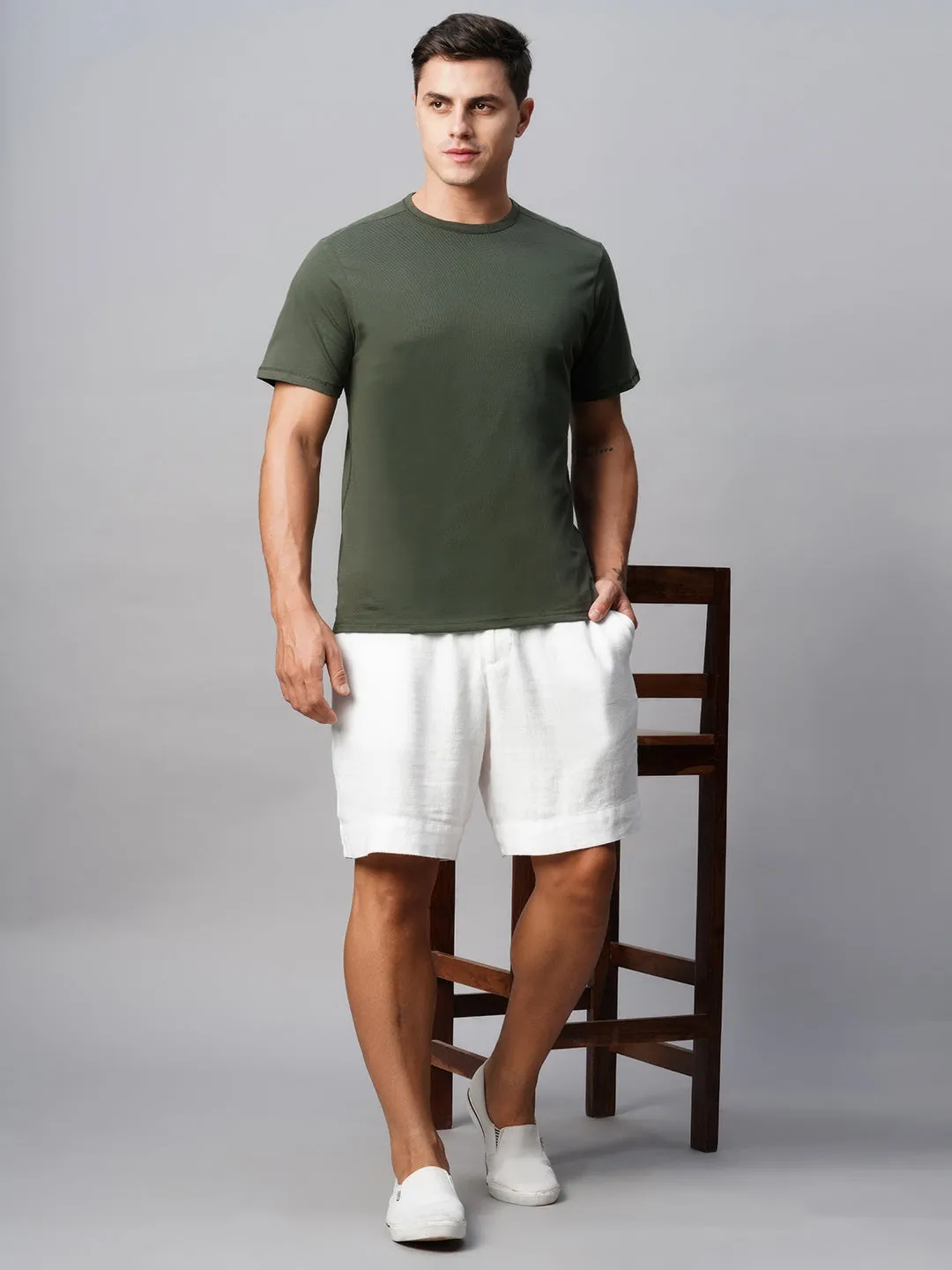 Men's Cotton Green Regular Fit Tshirt