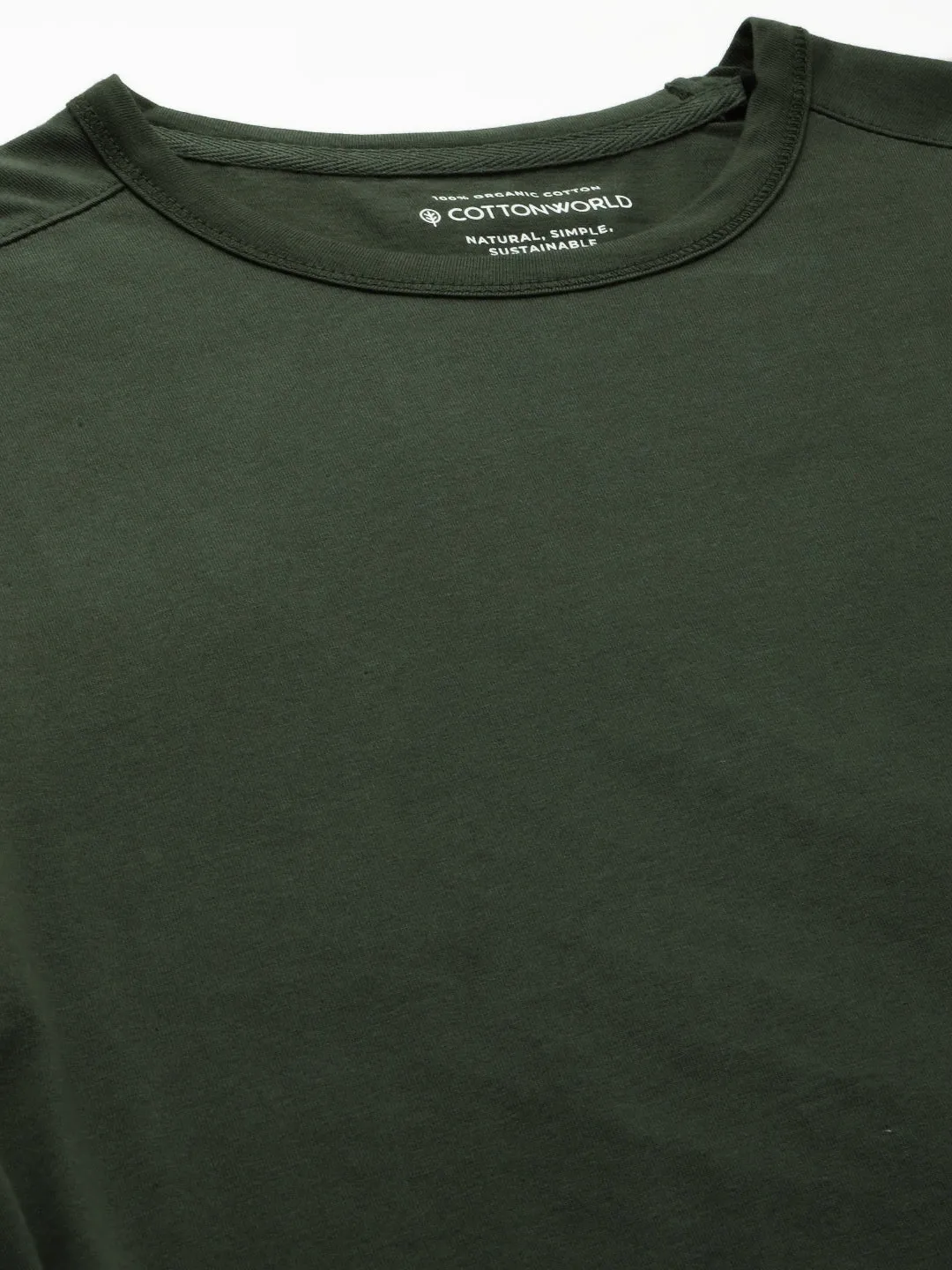 Men's Cotton Green Regular Fit Tshirt