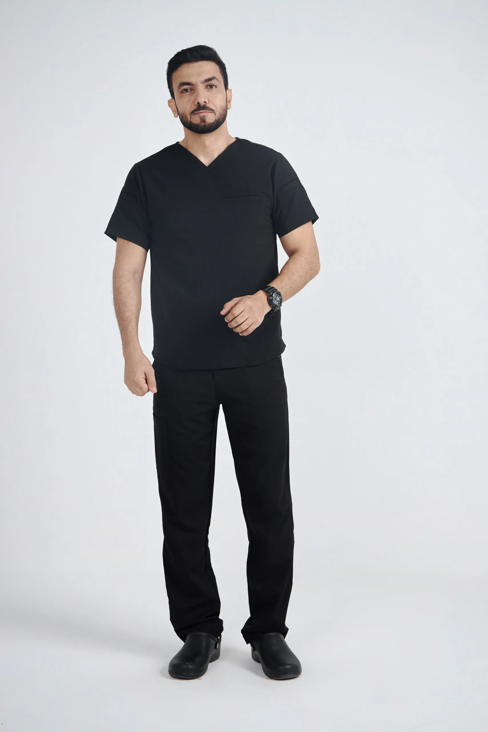 Men's Spandex V-Neck Wesley Scrub Set