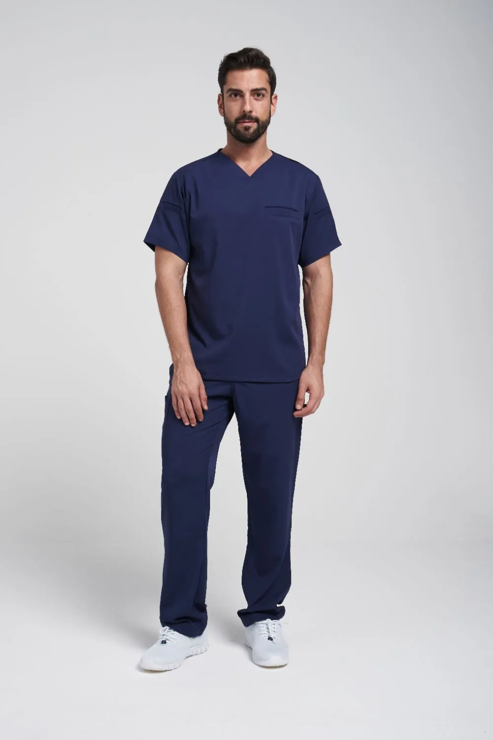 Men's Spandex V-Neck Wesley Scrub Set