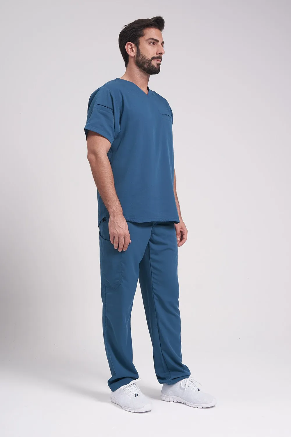 Men's Spandex V-Neck Wesley Scrub Set