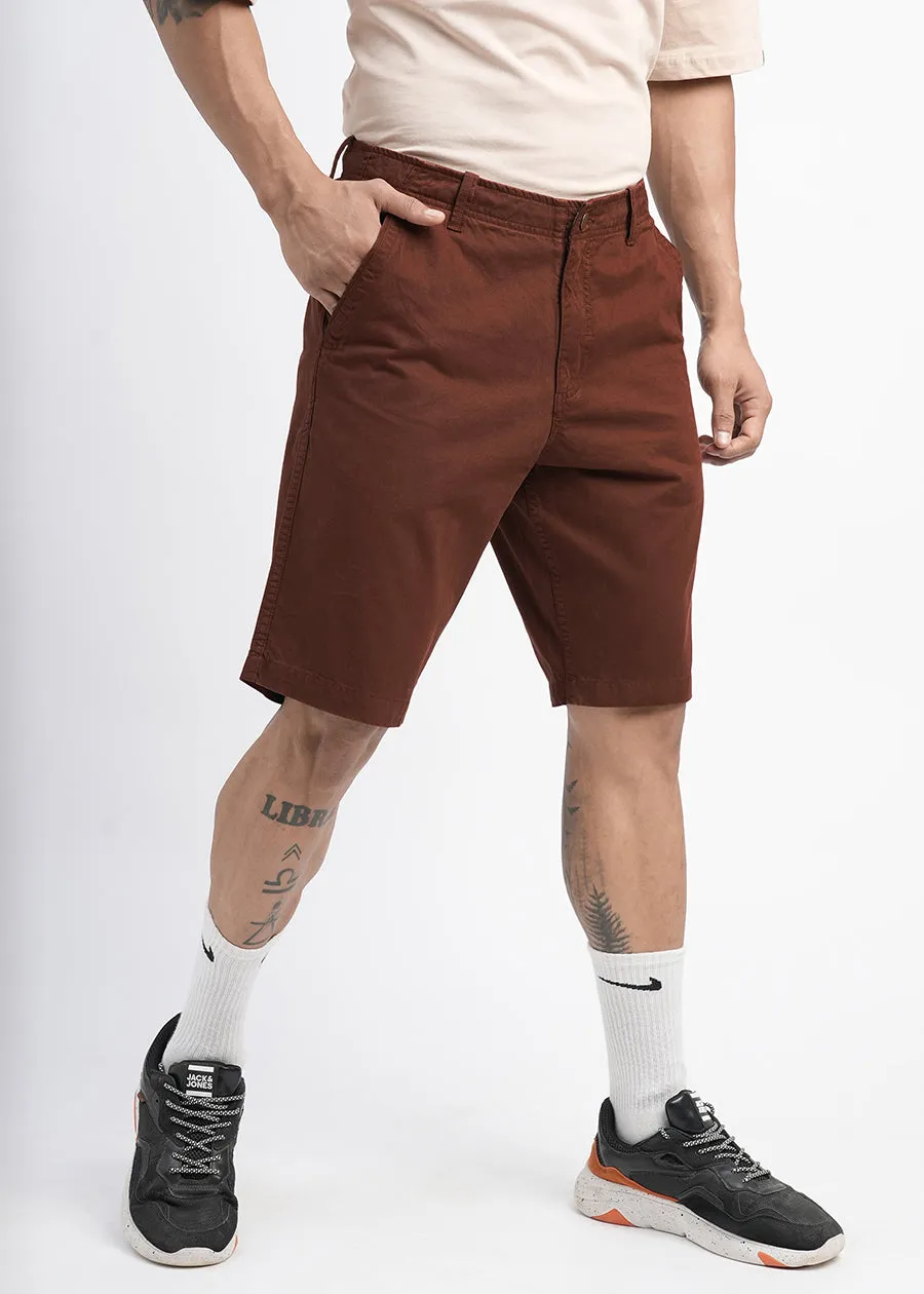 Mens Twill Shorts - Maroon