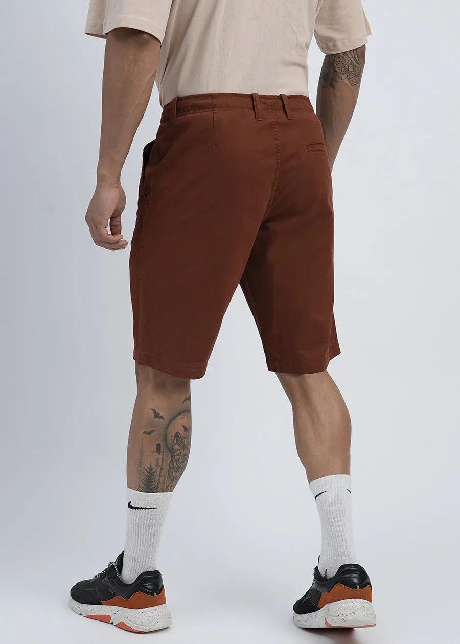 Mens Twill Shorts - Maroon