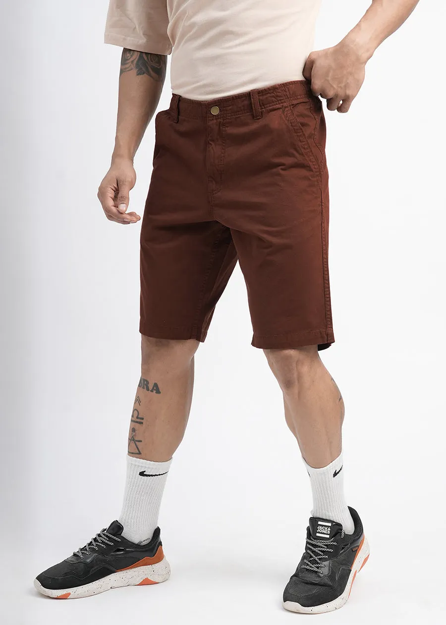 Mens Twill Shorts - Maroon