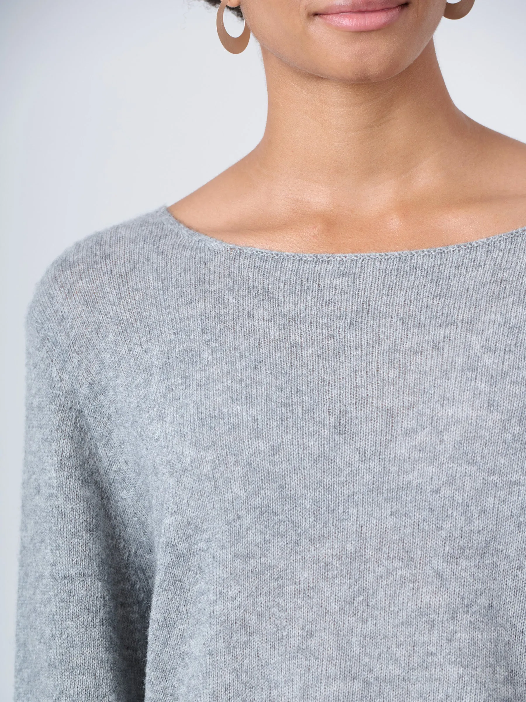 Merino Wool Blend Flared Sleeve Sweater