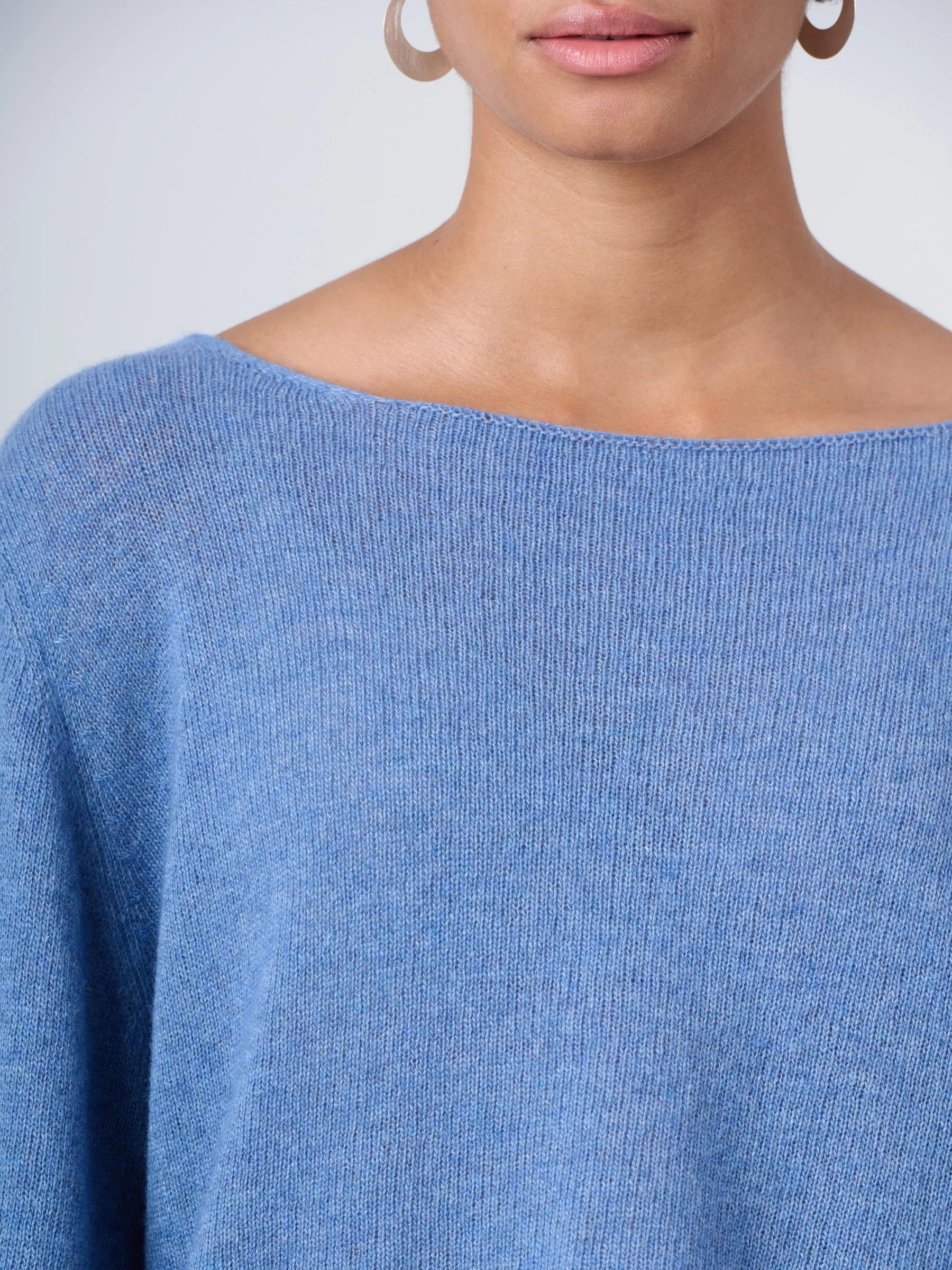 Merino Wool Blend Flared Sleeve Sweater