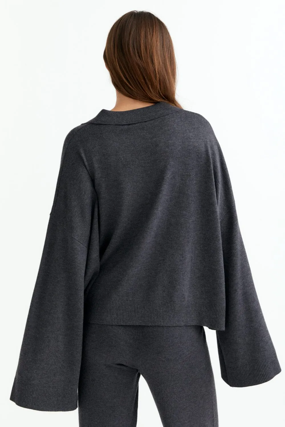 Oversized Knit Collared Jumper