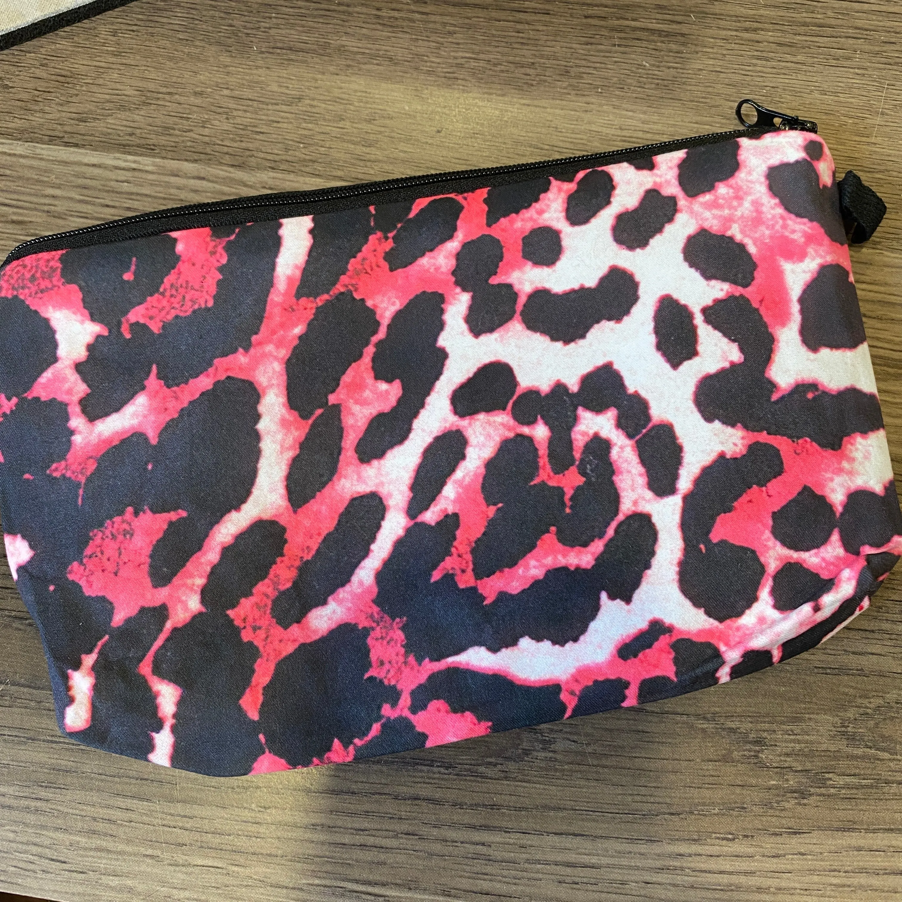 Pink Large Leopard Cosmetic Pouch