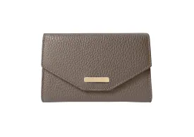 Purse Wallet Caribou Soft Grainy Print Calf Leather - Taupe