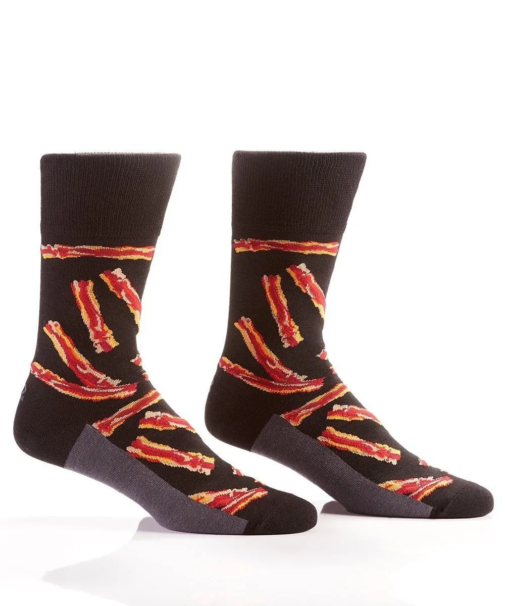 "Bacon" Cotton Dress Crew Socks by YO Sox -Large