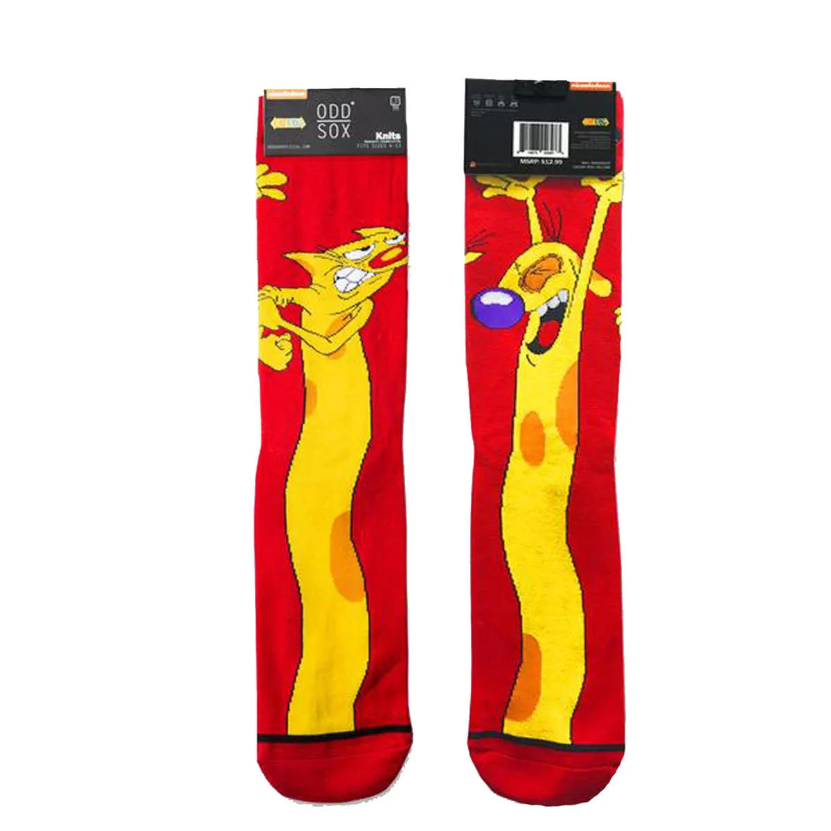 "Cat Dog" Cotton Blend Crew Socks by ODD Sox