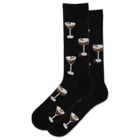 "Espresso Martini" Cotton Crew Socks by Hot Sox - Large