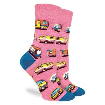 "Happy Camper" Crew Socks by Good Luck Sock