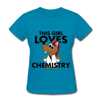 "This Girl Loves Chemistry" (red) - Women's T-Shirt