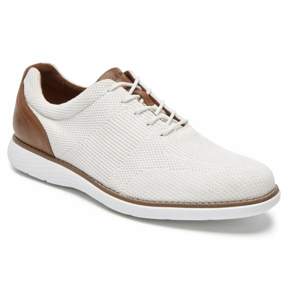 Rockport Men GARETT MESH LACEUP WHITE W/TAN