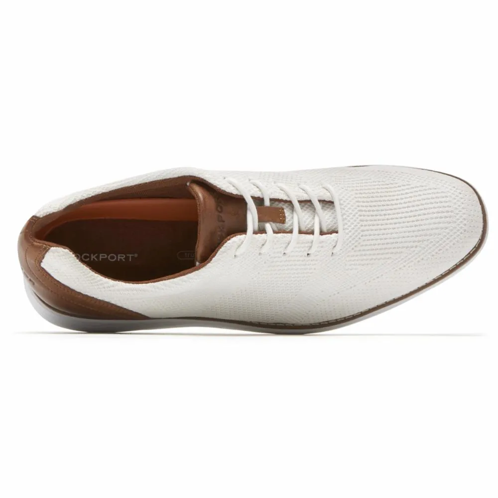 Rockport Men GARETT MESH LACEUP WHITE W/TAN