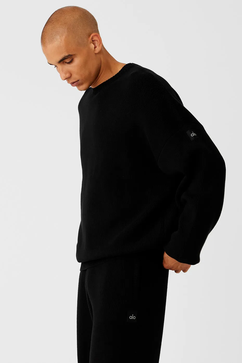 Scholar Crew Neck Sweater - Black