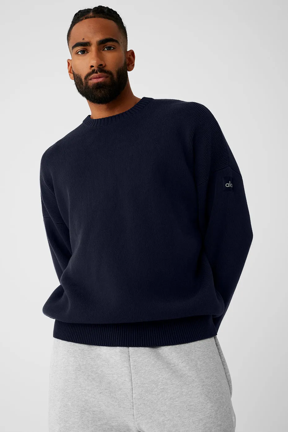 Scholar Crew Neck Sweater - Navy