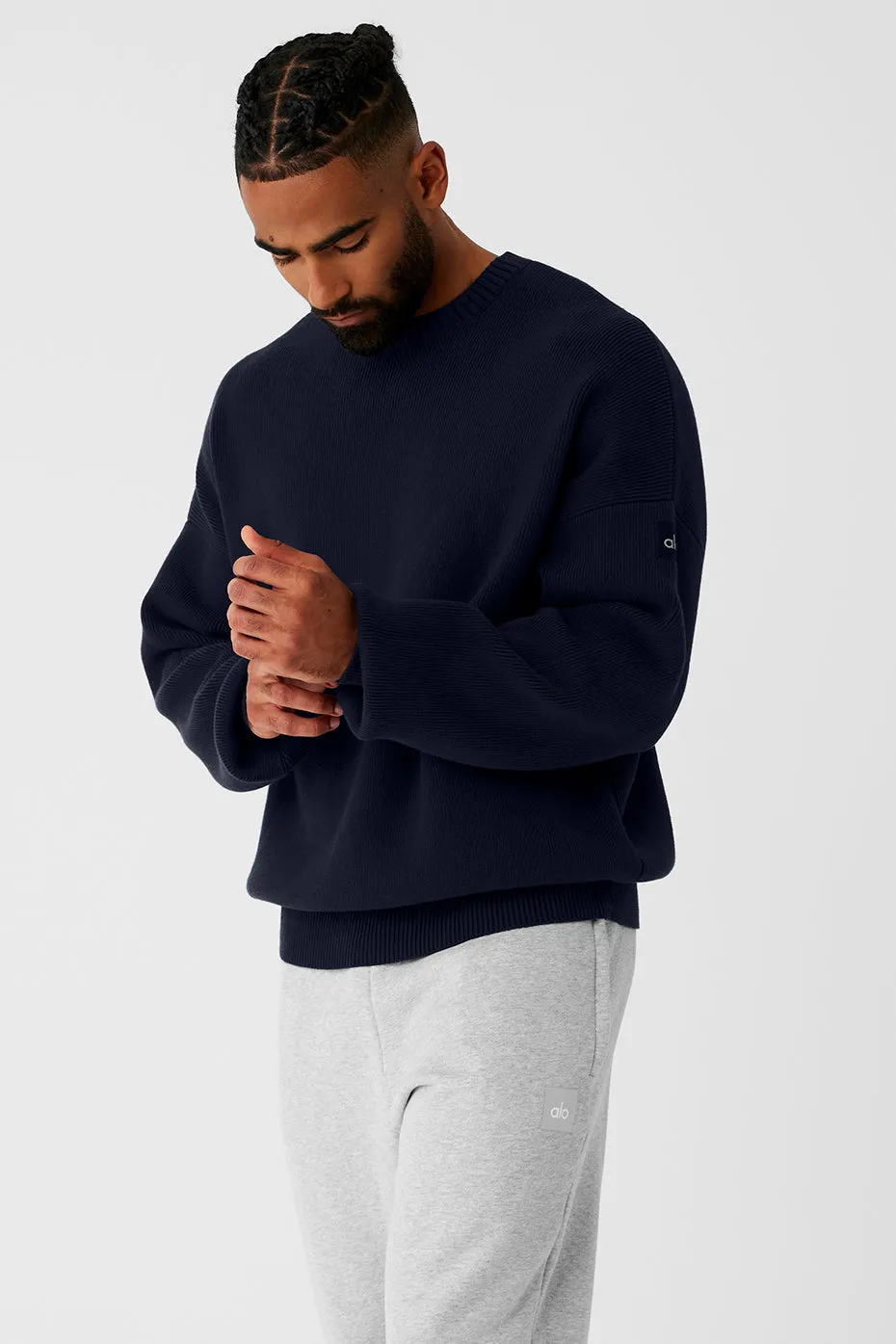 Scholar Crew Neck Sweater - Navy