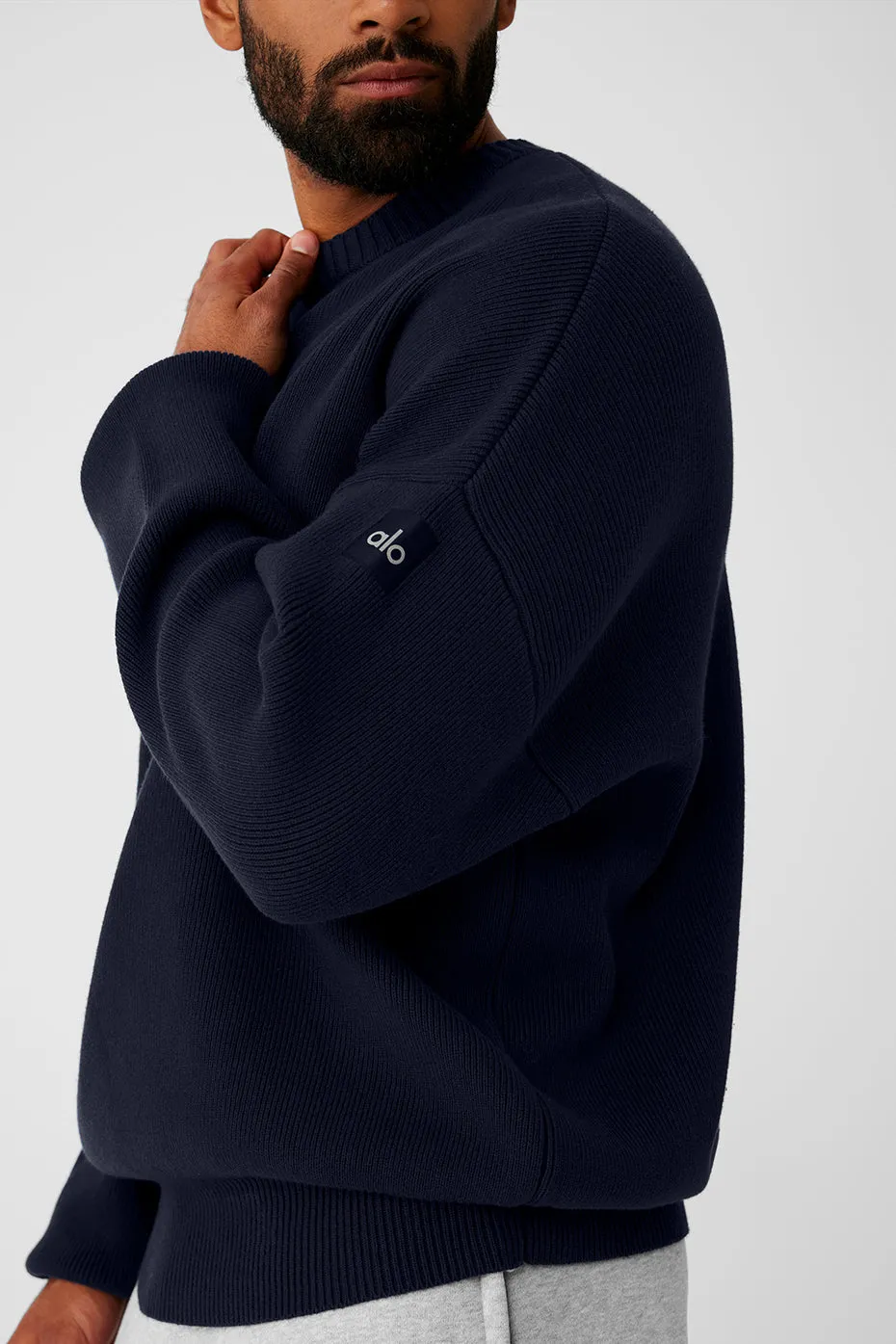 Scholar Crew Neck Sweater - Navy