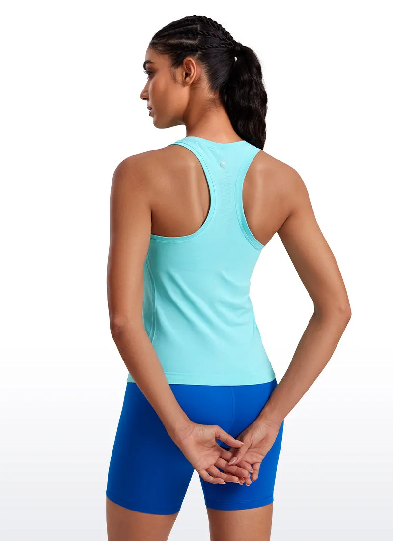 Seamless High Crewneck Racerback Tanks